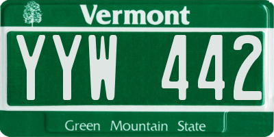 VT license plate YYW442