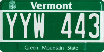 VT license plate YYW443