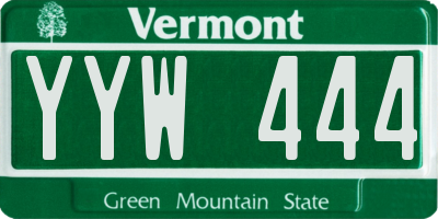 VT license plate YYW444