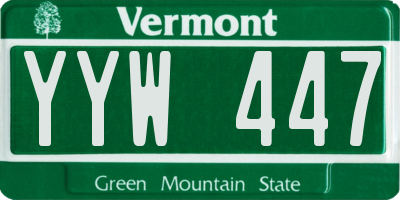 VT license plate YYW447