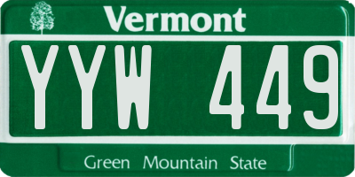 VT license plate YYW449