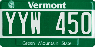 VT license plate YYW450