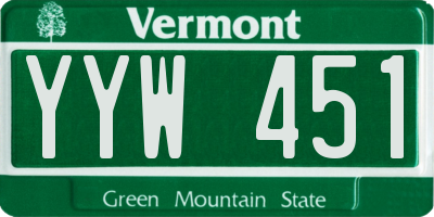 VT license plate YYW451