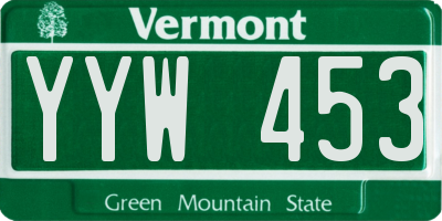 VT license plate YYW453