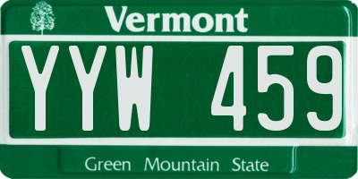 VT license plate YYW459