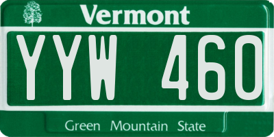 VT license plate YYW460