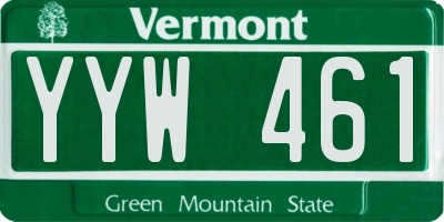 VT license plate YYW461