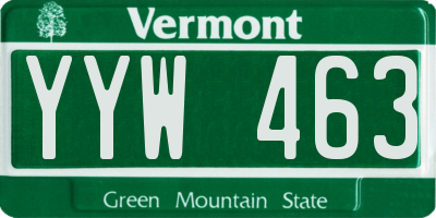 VT license plate YYW463