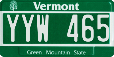 VT license plate YYW465