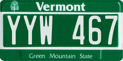 VT license plate YYW467