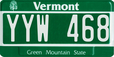 VT license plate YYW468