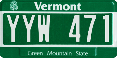 VT license plate YYW471