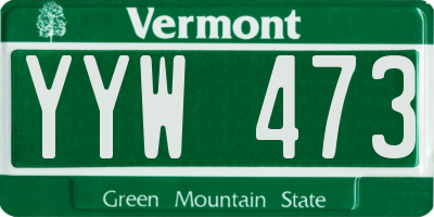 VT license plate YYW473