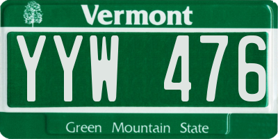 VT license plate YYW476
