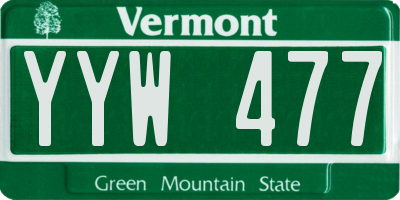 VT license plate YYW477