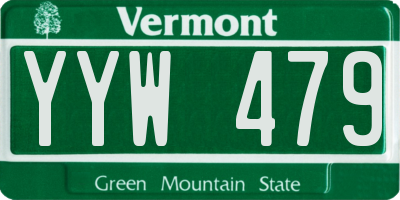 VT license plate YYW479