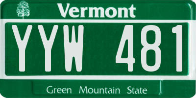 VT license plate YYW481