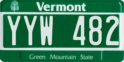 VT license plate YYW482