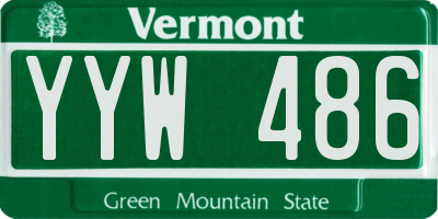 VT license plate YYW486