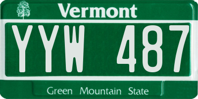 VT license plate YYW487