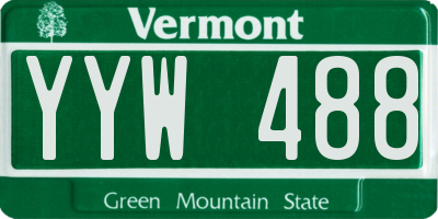 VT license plate YYW488