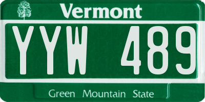 VT license plate YYW489