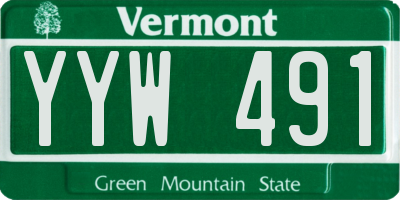 VT license plate YYW491