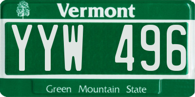 VT license plate YYW496