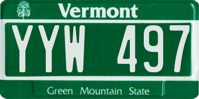 VT license plate YYW497
