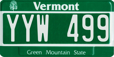 VT license plate YYW499