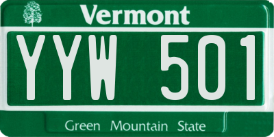 VT license plate YYW501
