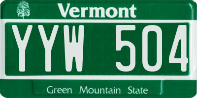 VT license plate YYW504