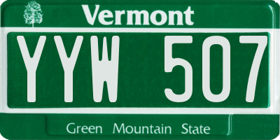VT license plate YYW507