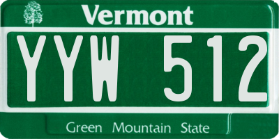 VT license plate YYW512