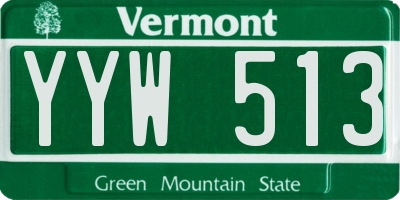 VT license plate YYW513