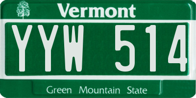 VT license plate YYW514