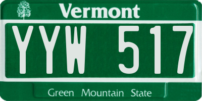 VT license plate YYW517
