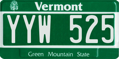VT license plate YYW525