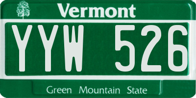 VT license plate YYW526
