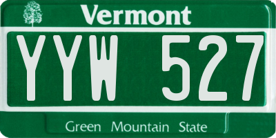 VT license plate YYW527