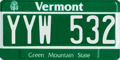 VT license plate YYW532