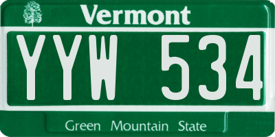 VT license plate YYW534