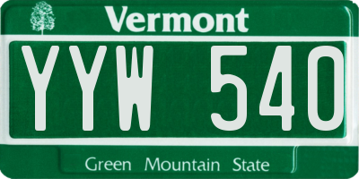 VT license plate YYW540