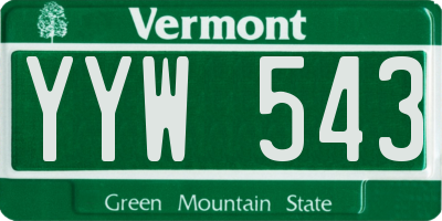 VT license plate YYW543