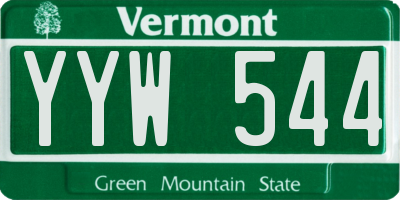 VT license plate YYW544