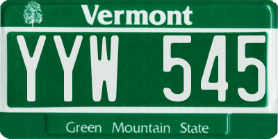 VT license plate YYW545
