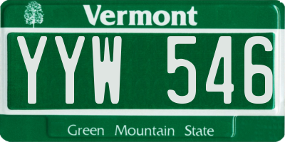 VT license plate YYW546
