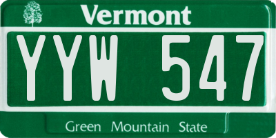 VT license plate YYW547