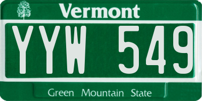 VT license plate YYW549