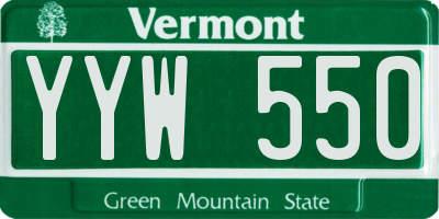 VT license plate YYW550